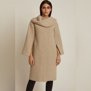OAK + FORT  *Rare* Architectural Capsule Collection. Sculptural wool scarf coat.